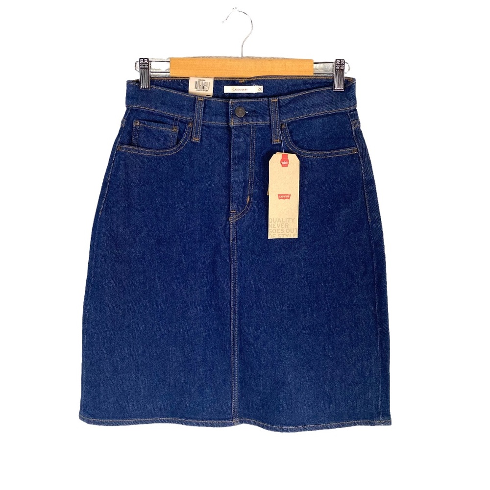 Levi's Dark Blue Denim Midi Skirt